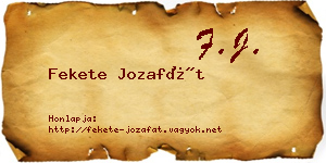 Fekete Jozafát névjegykártya